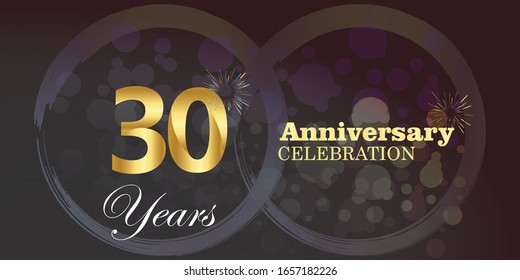 Plantilla vectorial de logotipo de 30 años. Diseño para banner, tarjetas de felicitación o impresión