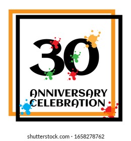Plantilla vectorial de logotipo de 30 años. Diseño para banner, tarjetas de felicitación o impresión