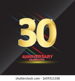 Plantilla vectorial de logotipo de 30 años. Diseño para banner, tarjetas de felicitación o impresión