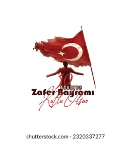 30 de agosto, Día de la Victoria de Zafer Bayrami en Turquía. Traducción: Celebración de la victoria el 30 de agosto y el Día Nacional en Turquía. (Turco: 30 Agustos Zafer Bayramı Kutlu Olsun) 