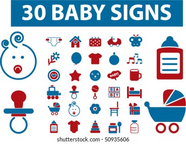 30 baby signs. vector