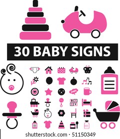 30 baby signs. vector