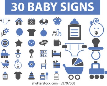 30 baby signs. vector