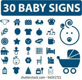 30 baby signs. Vector