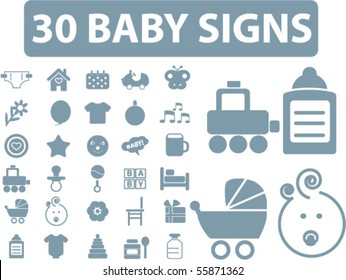 30 baby signs. Vector