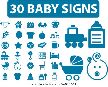 30 baby signs. vector