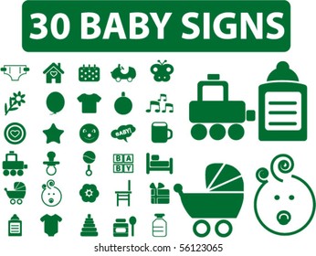 30 baby signs. vector