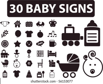 30 baby signs. Vector