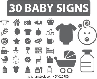 30 baby signs. vector. please, visit my portfolio to find more cool vectors.