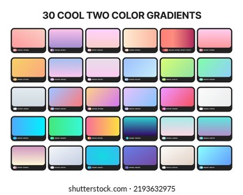 30 best gradient backgrounds. Gradient backgrounds with color codes. Vector abstract background.