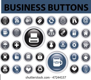 30 business buttons. vector