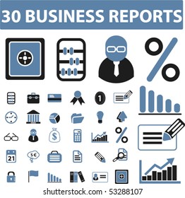 30 business reports. vector