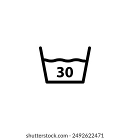 30 C Wassertemperatur Wasch-Symbol.Einfache Abbildung für Web und App auf weißem Hintergrund..eps