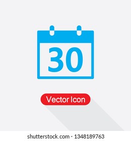 30 Calendar Icon Vector Illustration Eps10