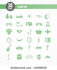 30 camping icons
