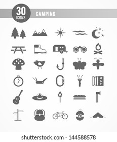 30 camping icons