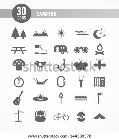 30 camping icons