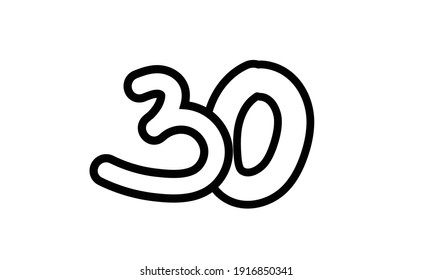 30 Casual Modern Line Art Number