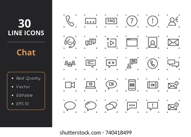 30 Chat Line Icons