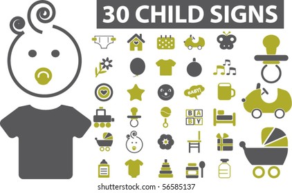 30 signos infantiles. vector