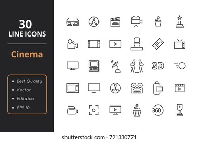 30 Cinema Line Icons