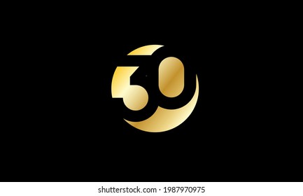 30 Circle Gold Negative Space Number