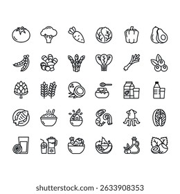 30 collection food icon vector