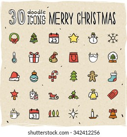 30 Colorful Merry Christmas Icons