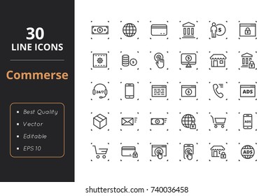 30 Commerce Line Icons