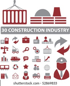 30 sinais da indústria da construção. vetor