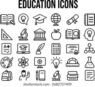 30 iconos de Educación creativa – Vector plano