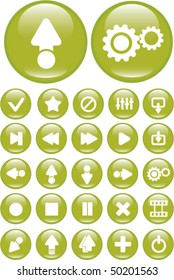 30 cute media glossy buttons. vector
