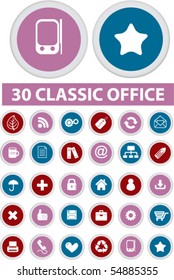 30 cute web office buttons. vector