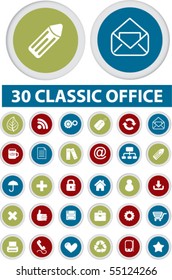 30 botones lindos de oficina web. vector