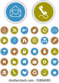 30 cute web office buttons. vector