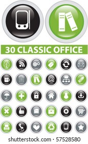 30 cute web office buttons. vector