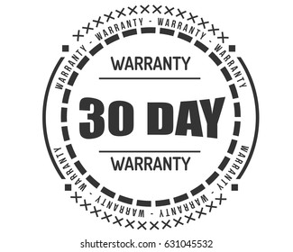 30 day black warranty vector