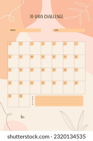 30 day Challenge Template Vector Abstract Background