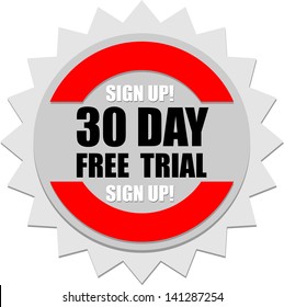 30 Day, Free Trial, Icon Vector