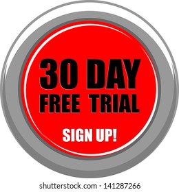 30 Day, Free Trial, Icon Vector