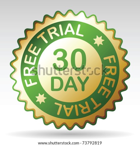 30 day free trial label,  vector EPS 8