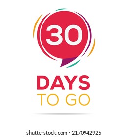 30 Days Countdown Left Vector Illustration Stock Vector (Royalty Free ...