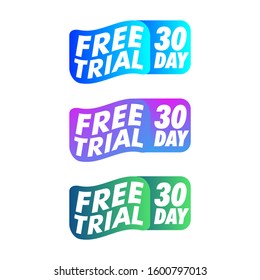 30 days Free Trial badges vector illustration. Free trial badges. Vector certificate icon
