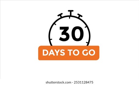 30 days to go Countdown number banner templates. time icon. Vector Illustration 
