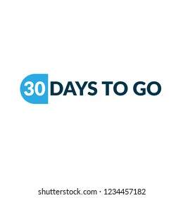 30 days to go label,sign,button. Vector stock illustration.