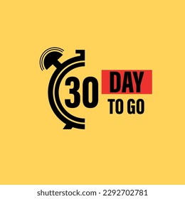 30 days to go last countdown icon. treaty days go sale price offer promo deal timer, 30 day only, Countdown left days banner. count time sale. Vector illustration, number of days left badge