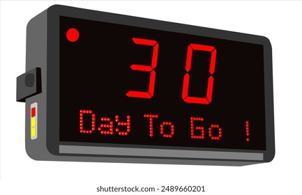 30 days to go, number days to go countdown illustrasion template design and icon design