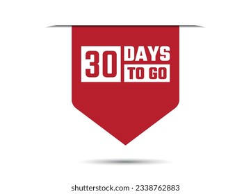 30 days to go red banner design vector illustration