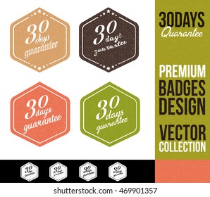 30 Days Guarantee Logo Badge and Emblem in Flat Design Style.