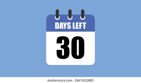Quedan 30 días, icono Calendario para los días restantes